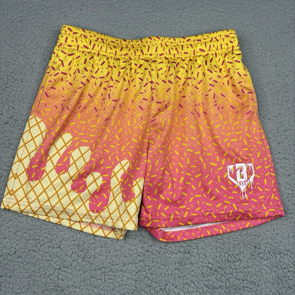 Baseball Lifestyle 101 Ice Cream Shorts Youth Large Pink Sprinkles Pockets